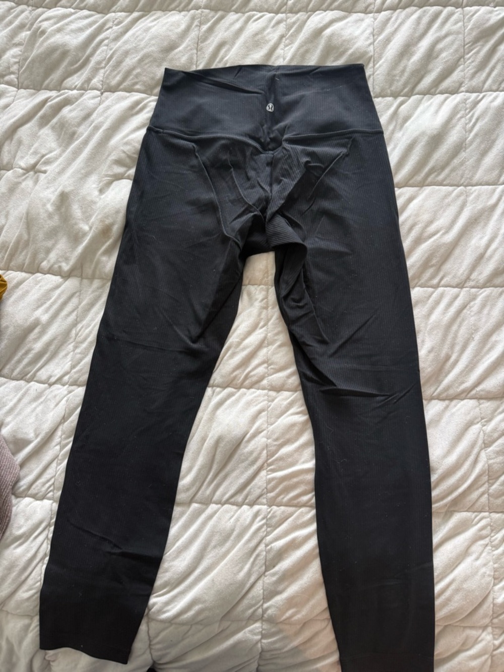 Lululemon Black High-Waist Ribbed Leggings
